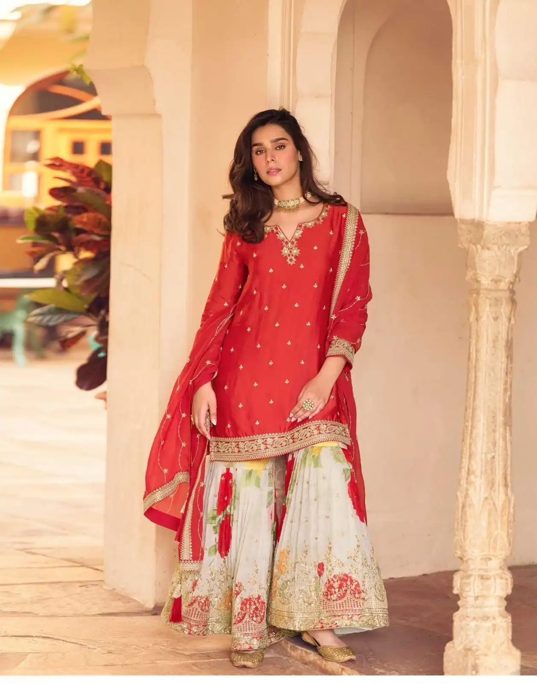 Chinnon Silk Embroidered Salwar Suit