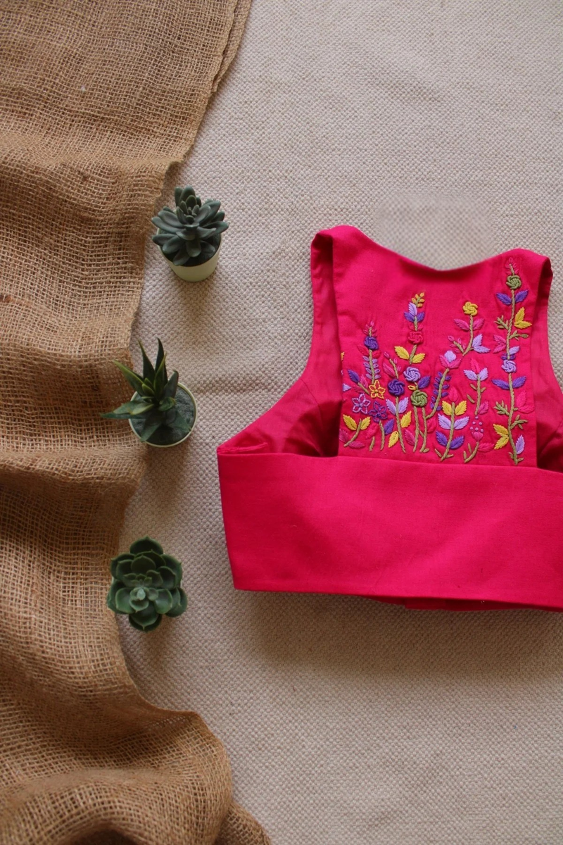 Pink Padded Cotton Blouse
