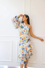 Multicolor Luxe Cotton Satin Dress