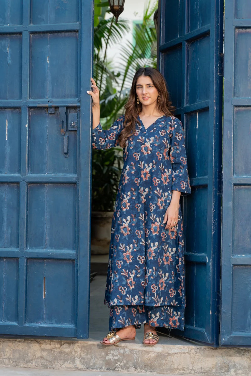 Dark Blue Jahota Pant Set
