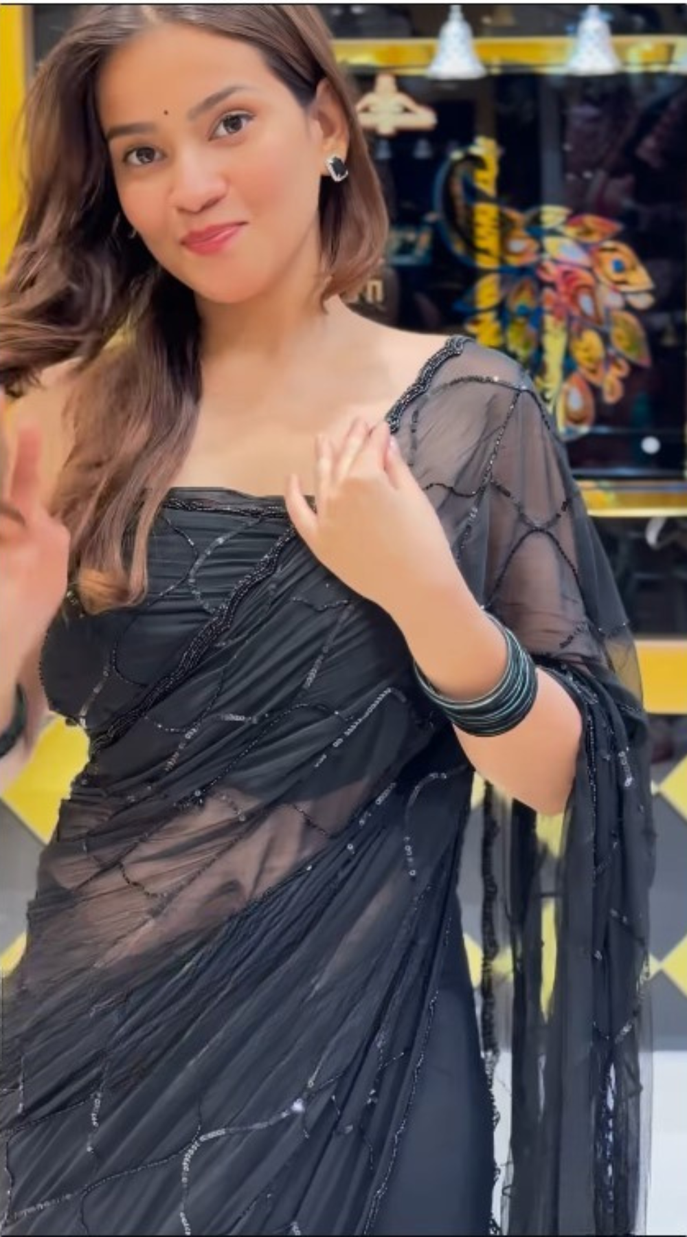 Elegant in Black Saree