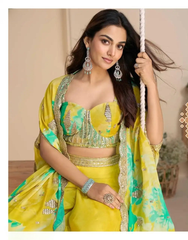 Chinon Silk Embroidered Suit Set indo western