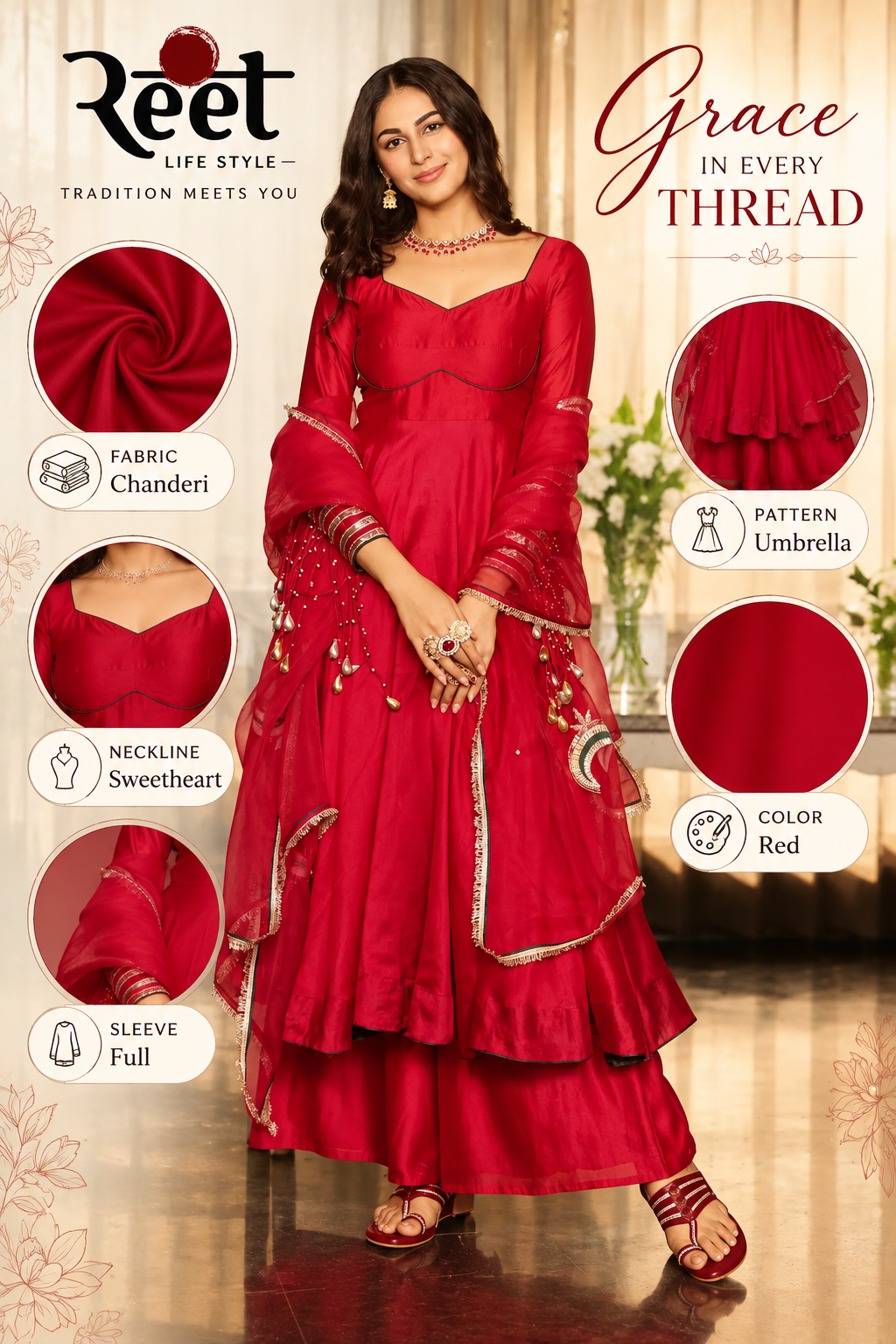 Gulabi Magenta Chanderi Festive Suit Set
