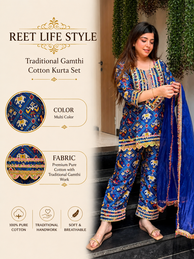 Women's Printed & Embroidered Silk Suit Set with Dupatta