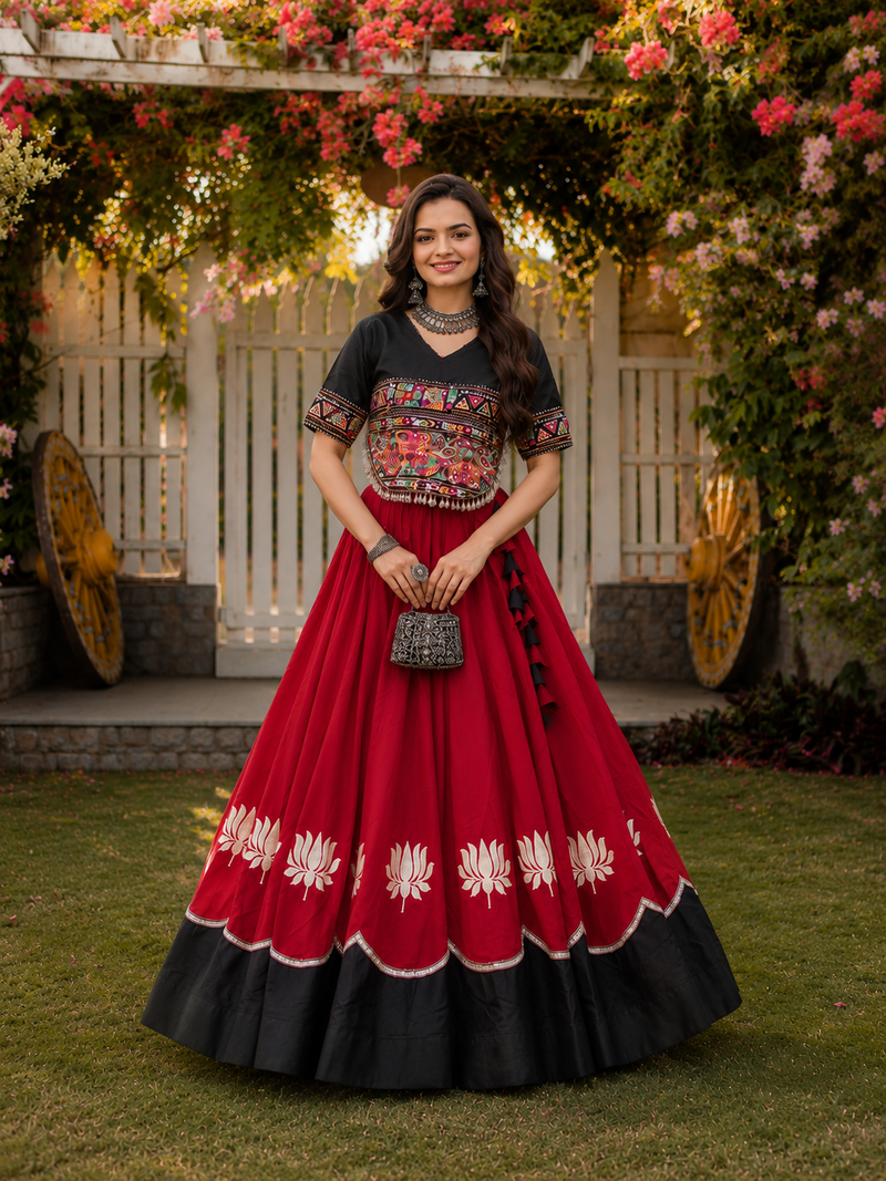 Raas Rang Kutchi Gamthi Navratri Lehenga Set