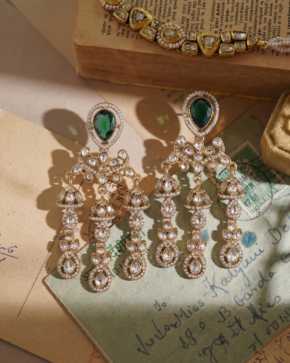 Noor Gulbahar Luxury Polki Earrings
