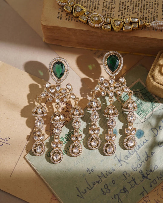 Noor Gulbahar Luxury Polki Earrings