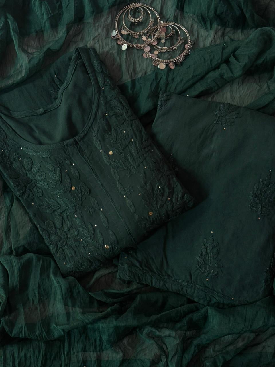Noor Mocha Chikankari Kurta Set