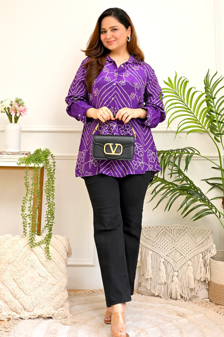 Noor Bandhej Crepe Shirt
