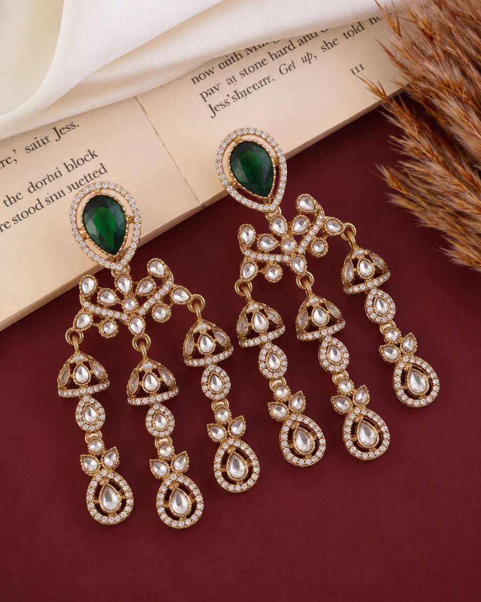 Noor Gulbahar Luxury Polki Earrings