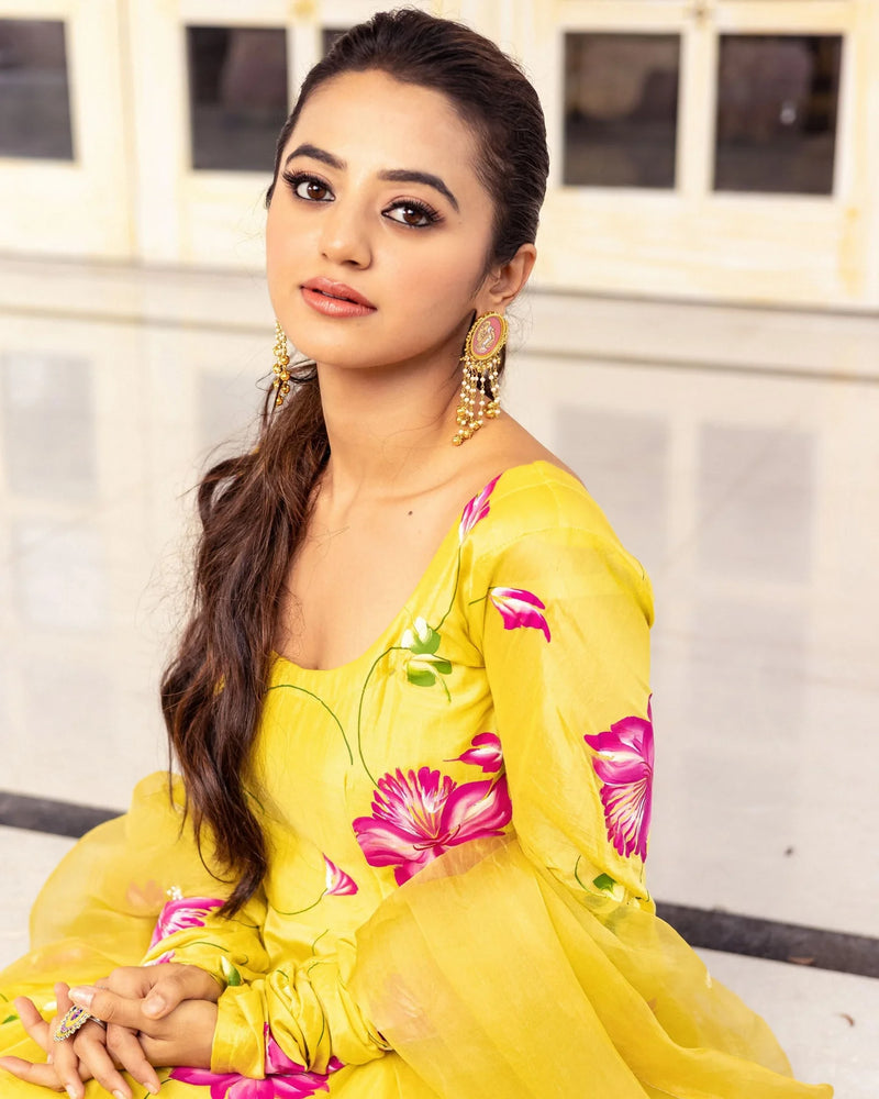 Meher Floral Handpainted Suit Set