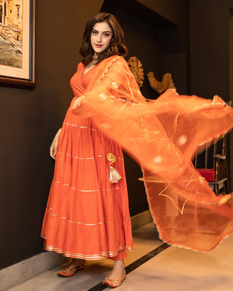 Noor Saffron Festive Anarkali Suit Set