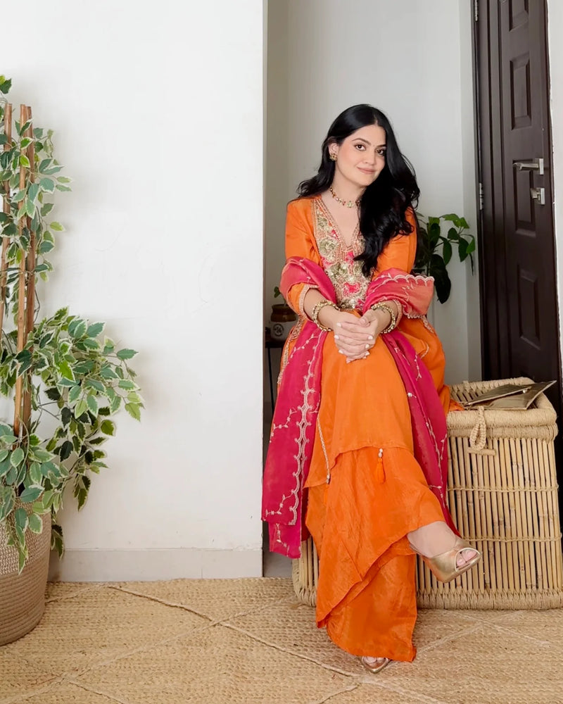 Saanjh Coral Handwork Suit Set