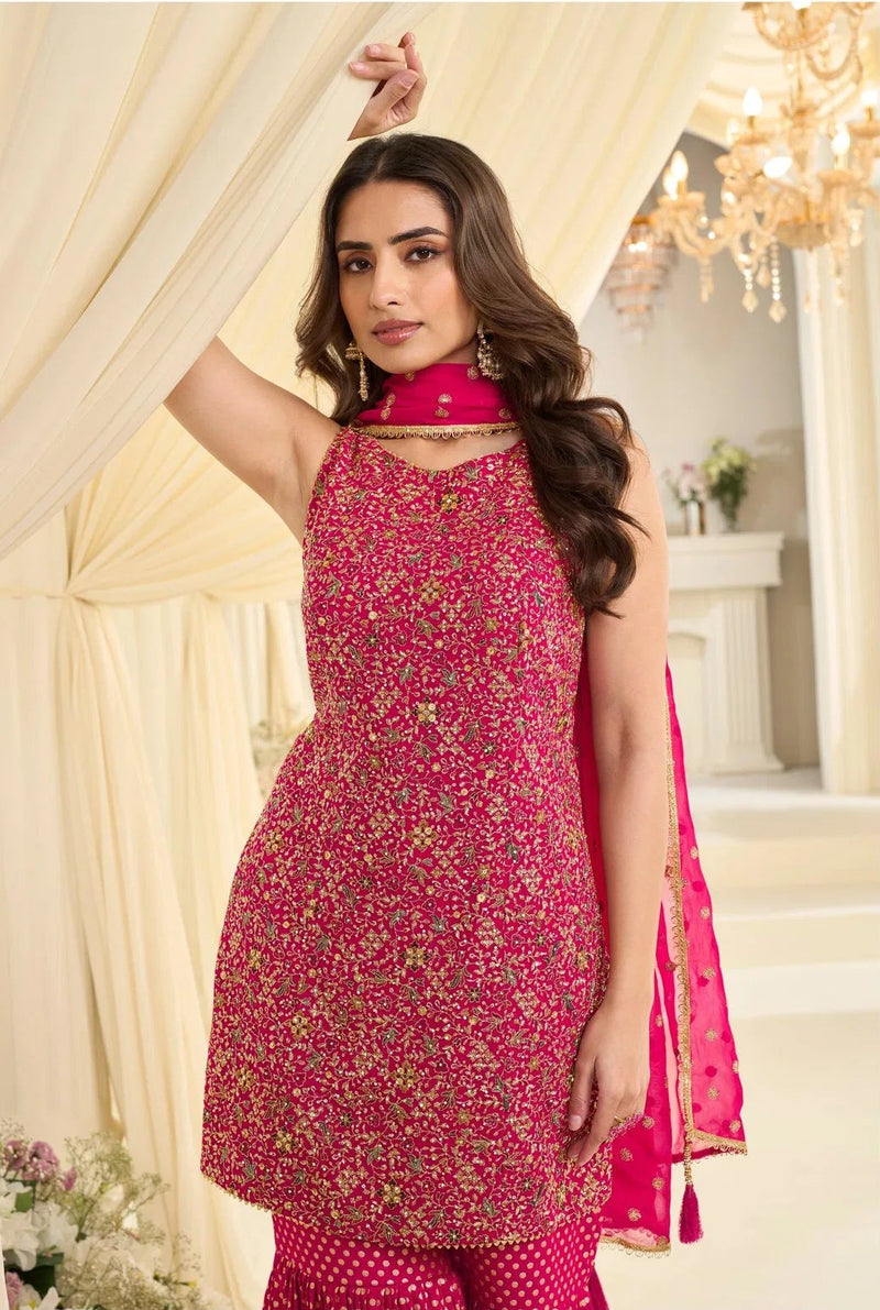 Pastel Mint Green Embroidered Top Bottom Set with Dupatta