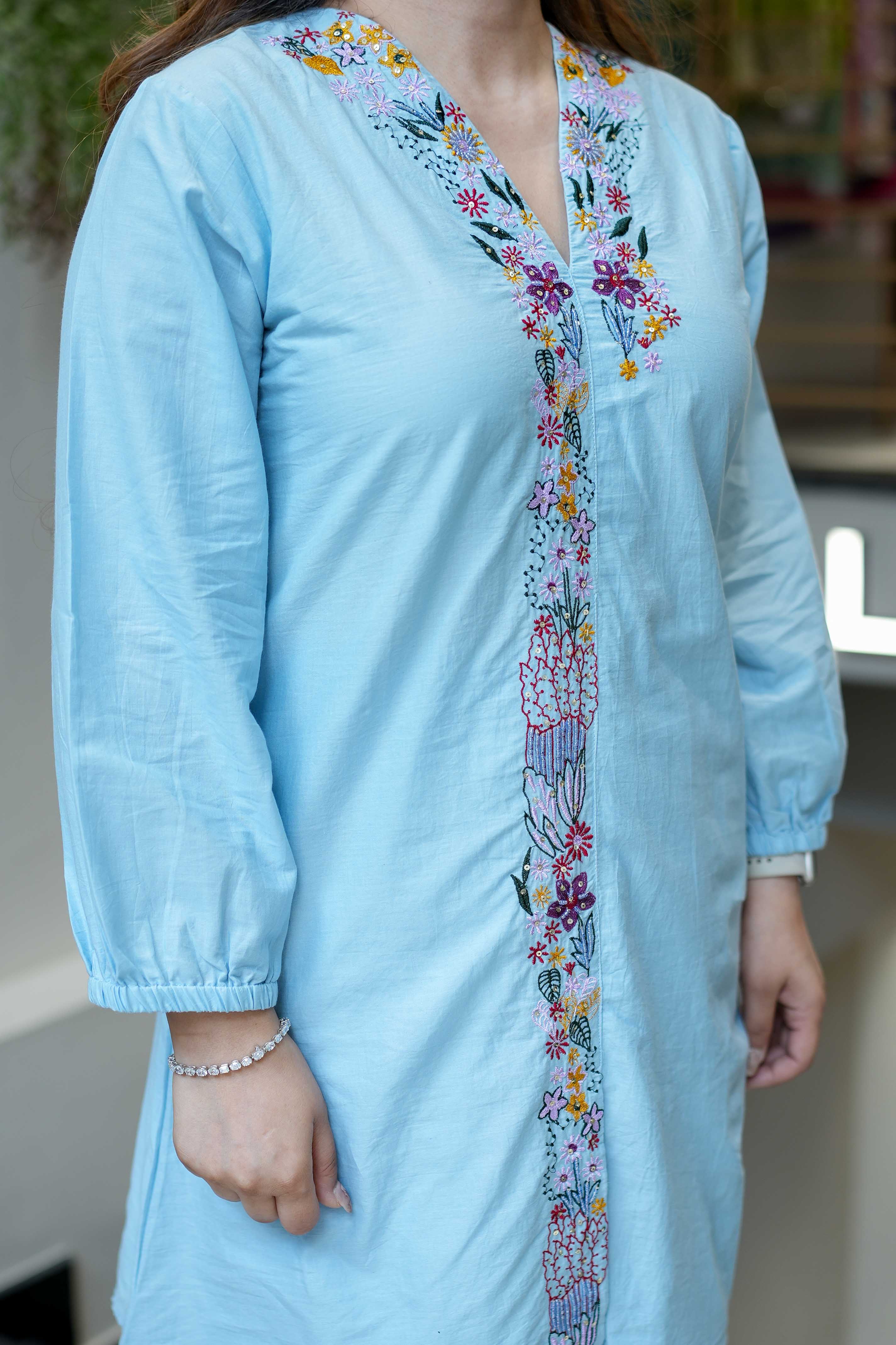 Vrinah Cotton Embroidered Coord Set