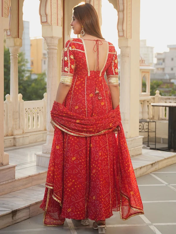 Sindoor Aangi Bandhani Anarkali Set