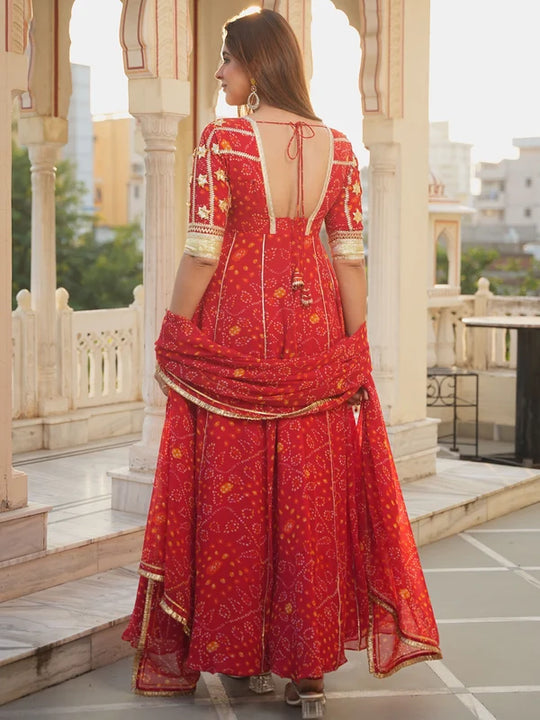 Sindoor Aangi Bandhani Anarkali Set