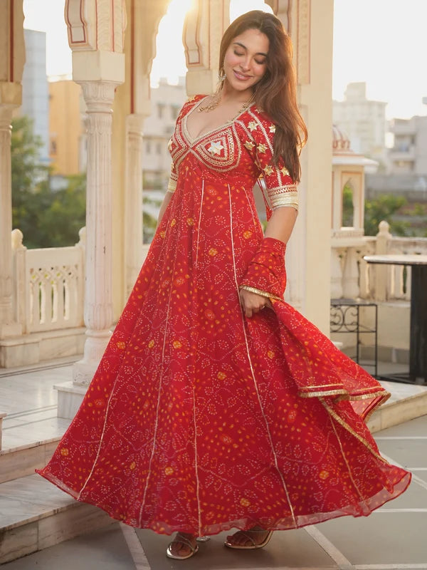 Sindoor Aangi Bandhani Anarkali Set
