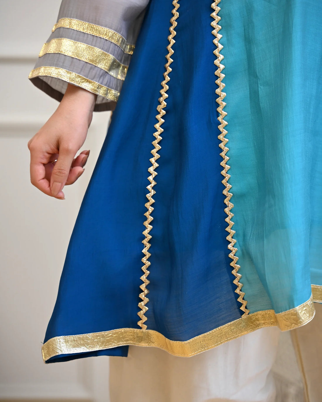 Zariya Aqua Festive A-Line Kurta Set