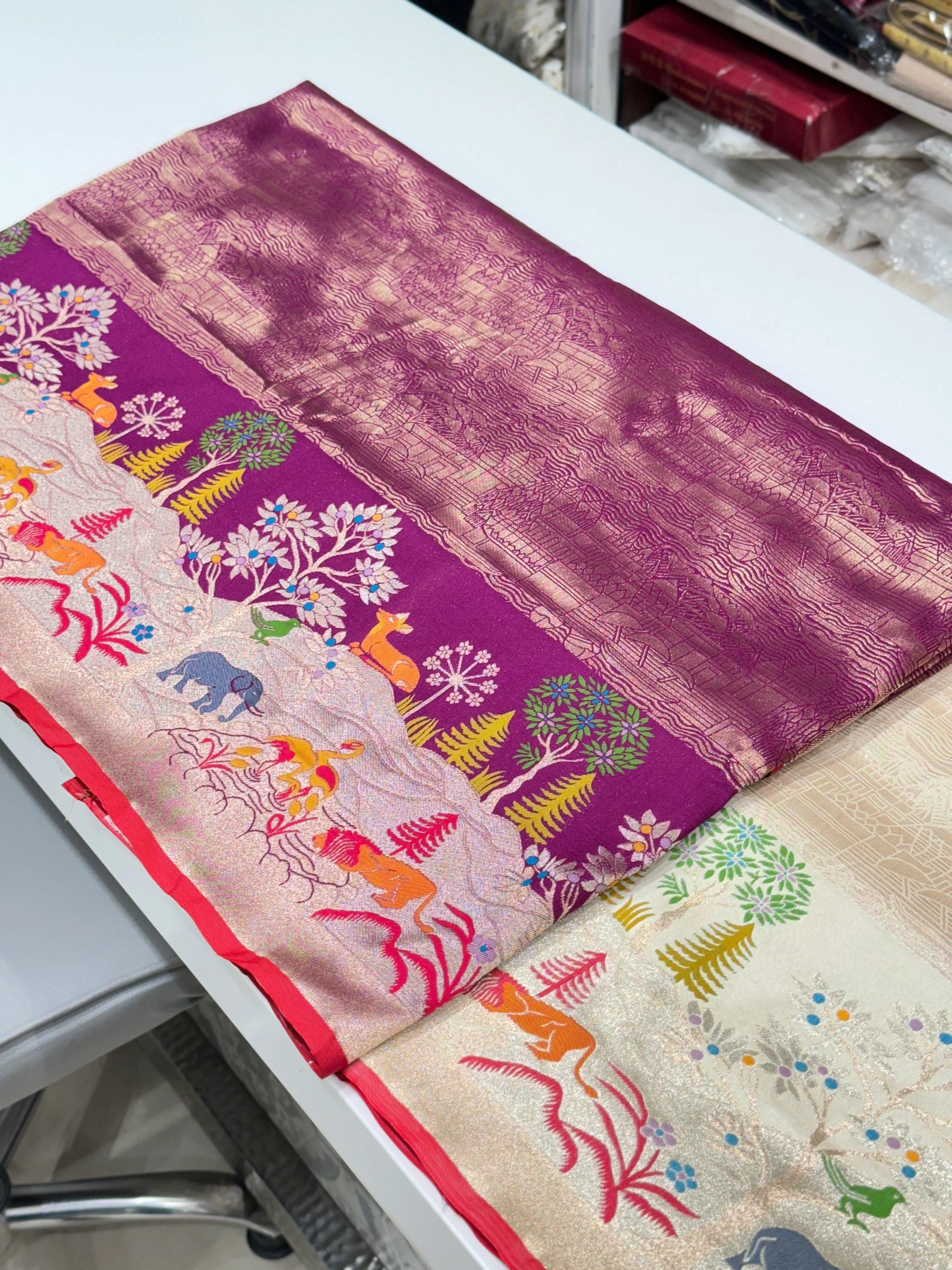 Royal Blue and Wine  Ganga Ghat x Shikara Saree