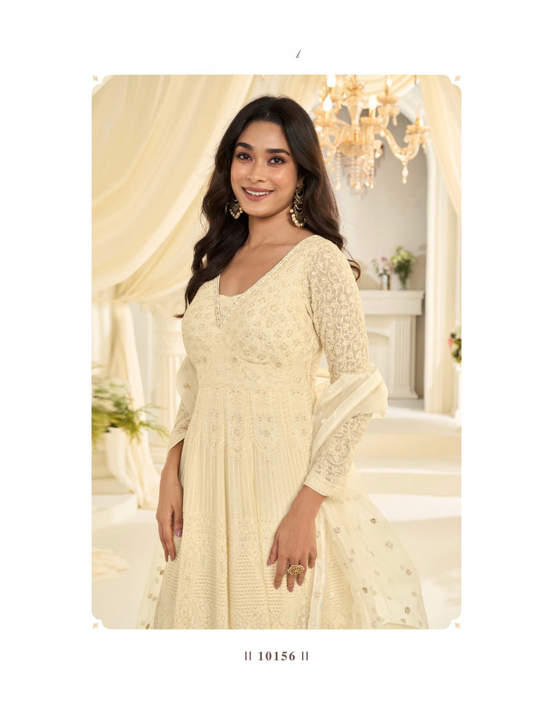 Georgette With Embroidered Gown And Dupatta Collection