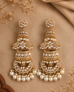Gulrukh Kundan Pearl Earrings