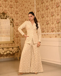 Ivory Lace Blazer Co-ord Set