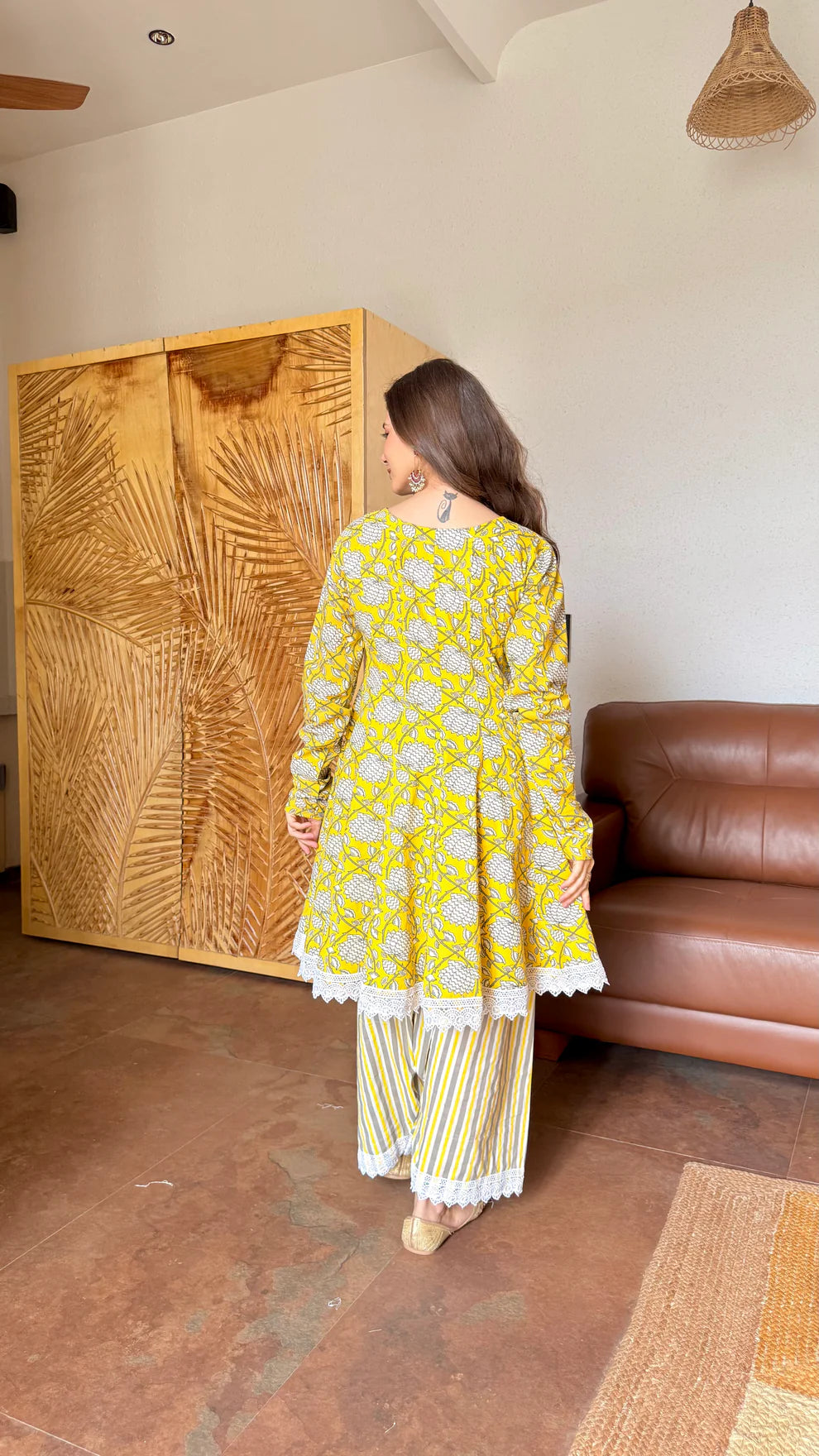 Yellow Blossom Floral Printed Cotton Co-ord Set