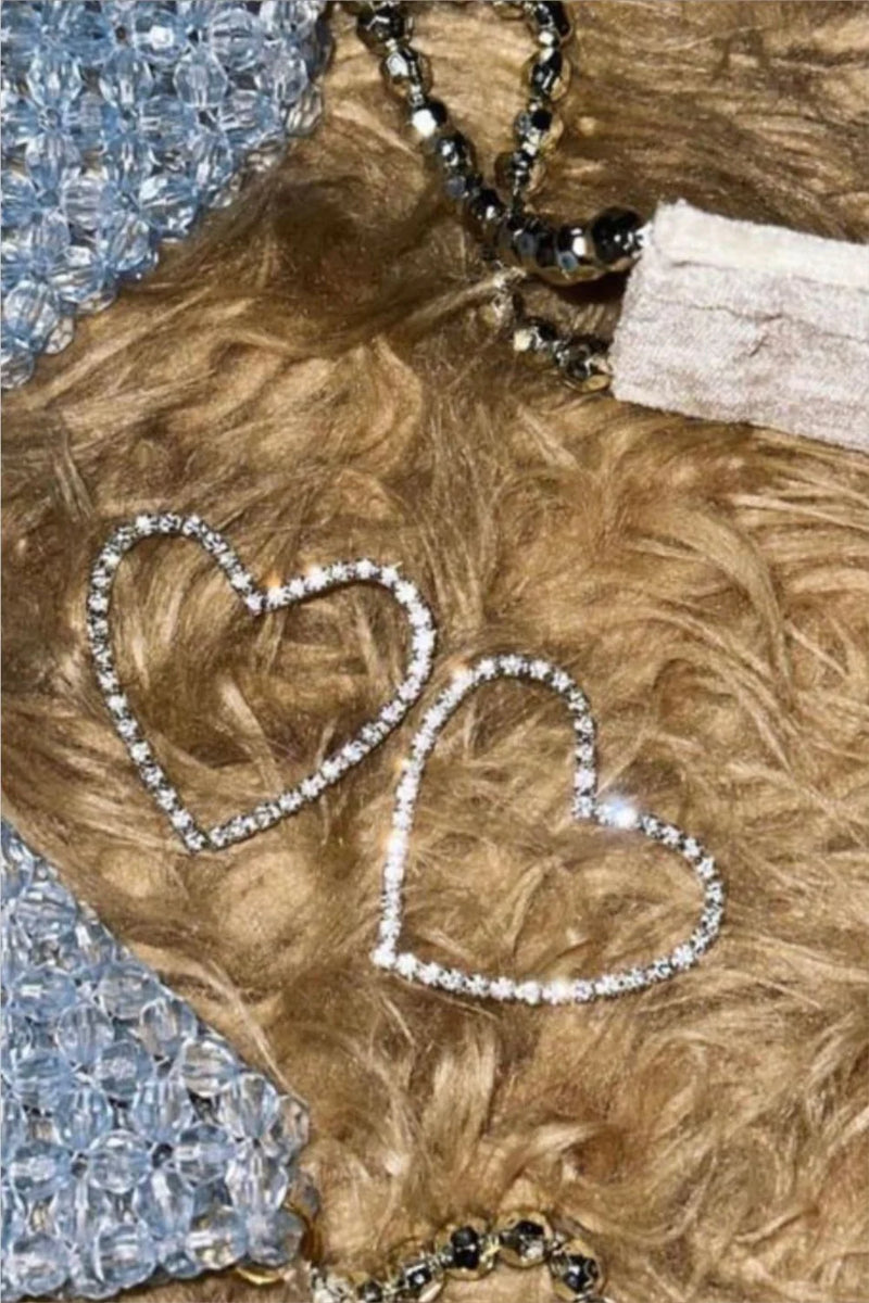 Silver Seed Bead Sweetheart Earrings