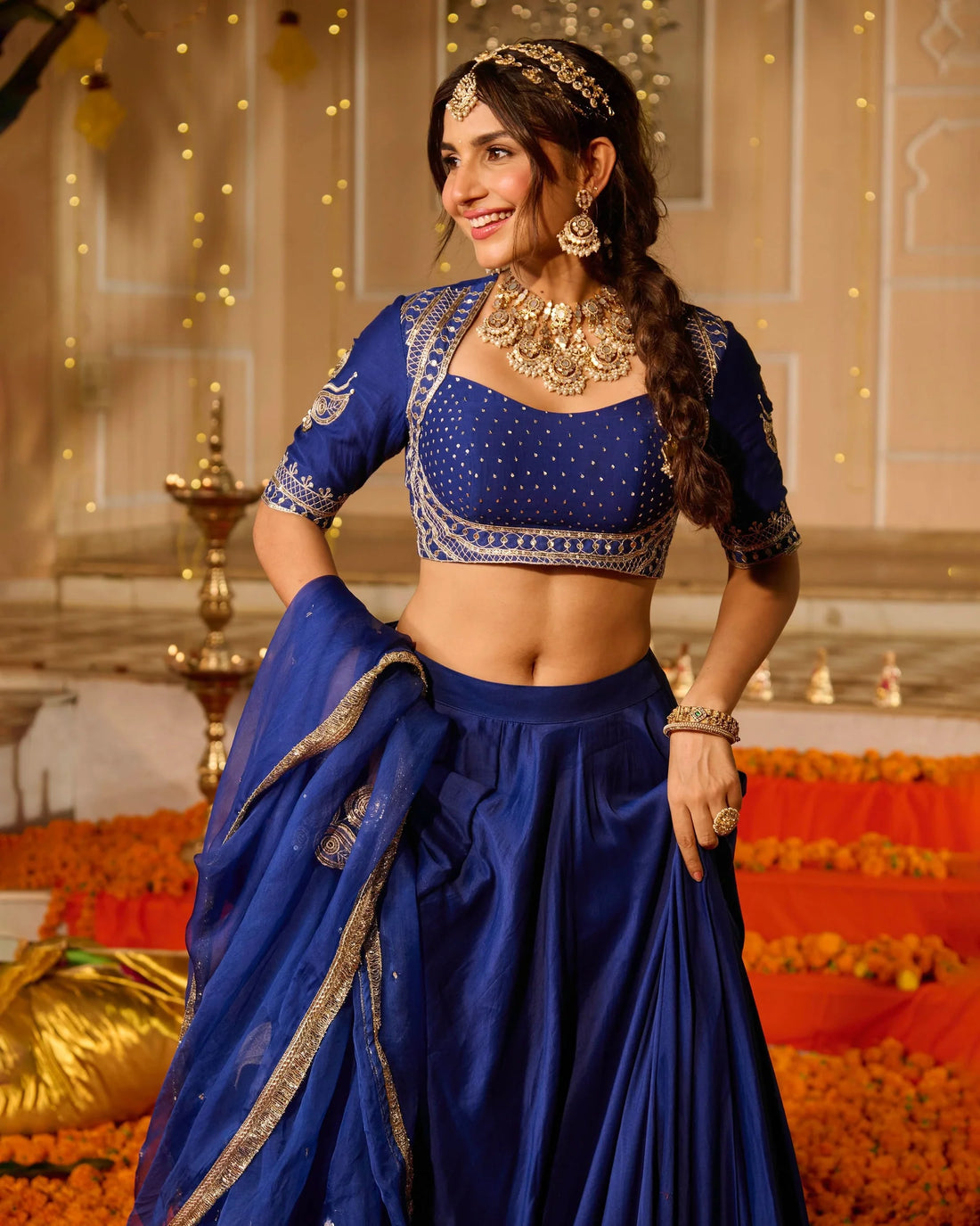 Royal Blue Festive Lehenga Set