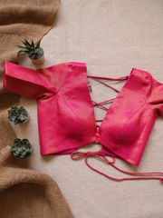 Blouse  Gulaabi Cotton Zari Backless