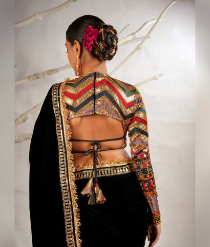 Multicolour sequin blouse