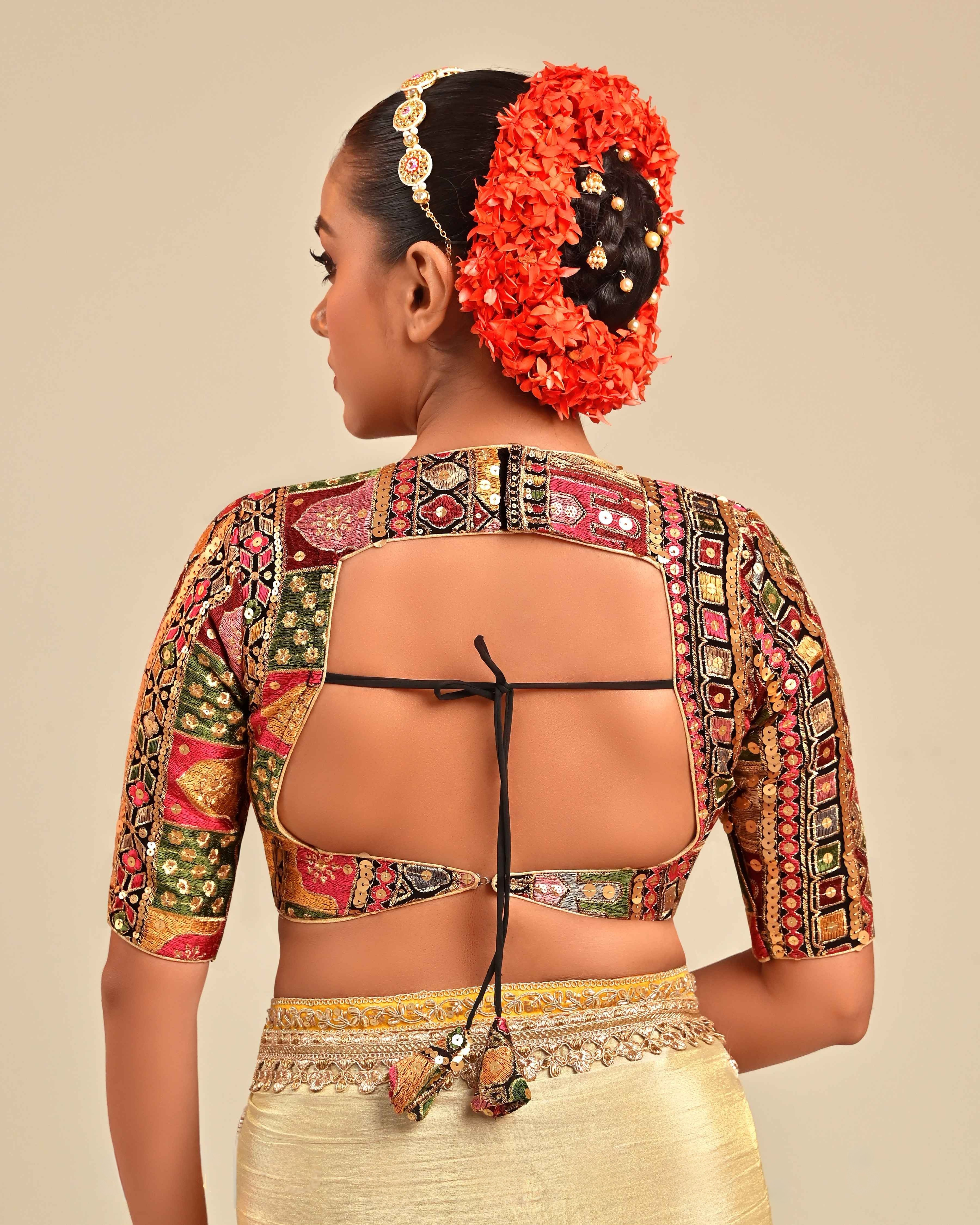 Georgette Multicolor Embroidered Edge Blouse