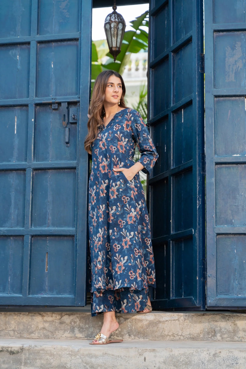 Dark Blue Jahota Pant Set