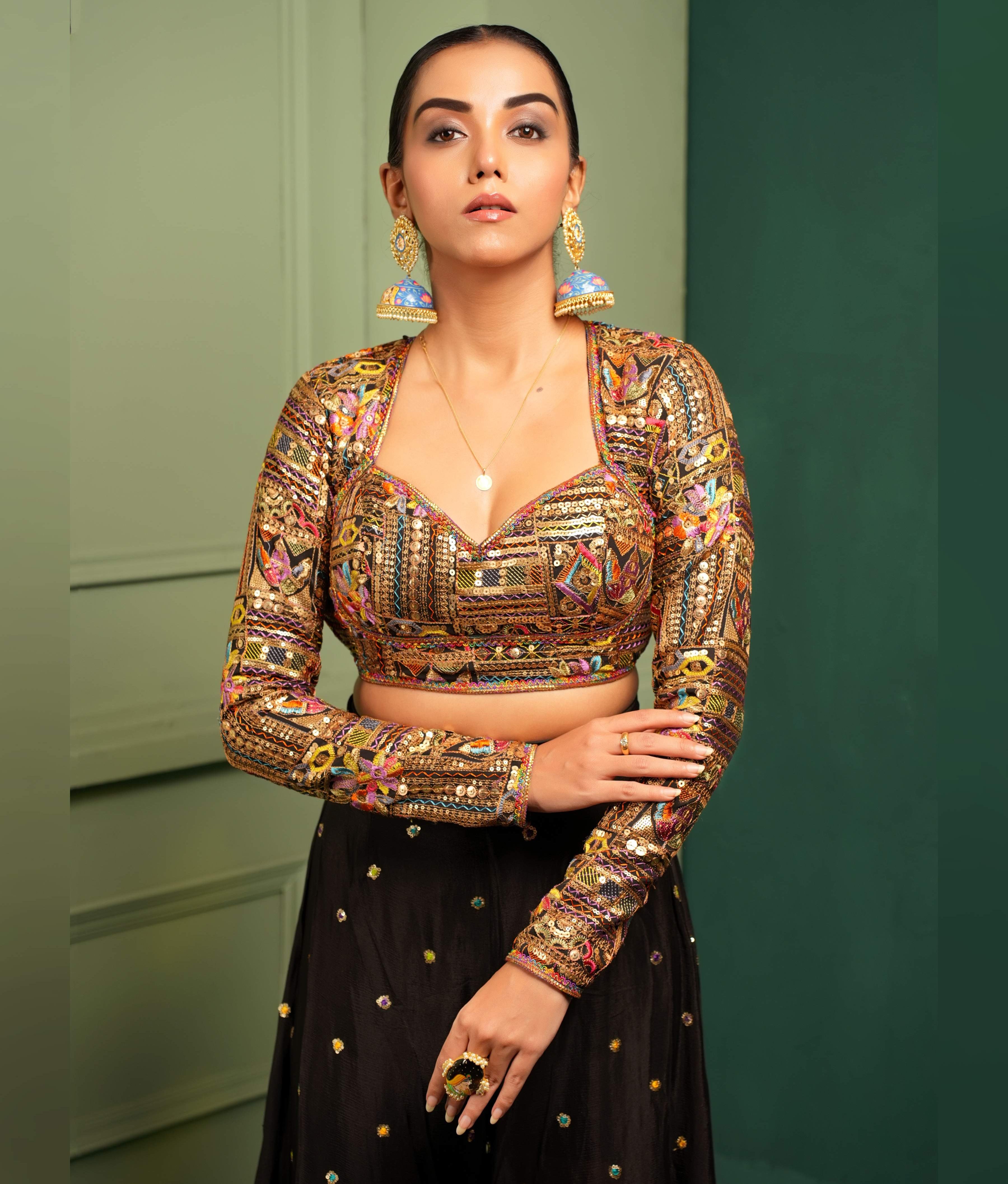 Handcrafted palazzo with sequin work