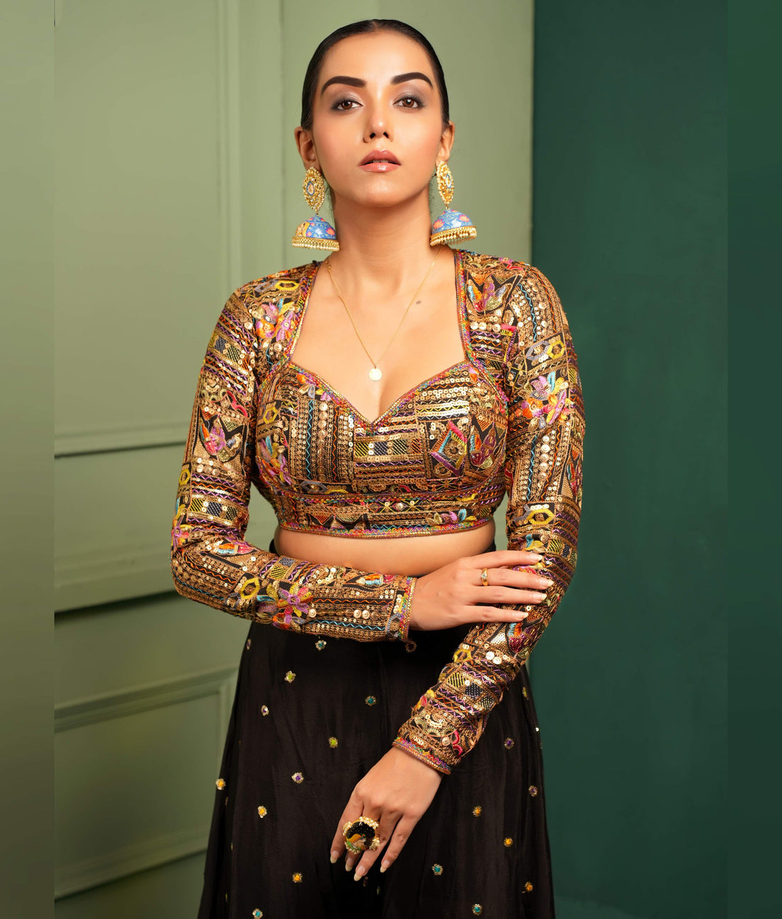 Handcrafted palazzo with sequin work