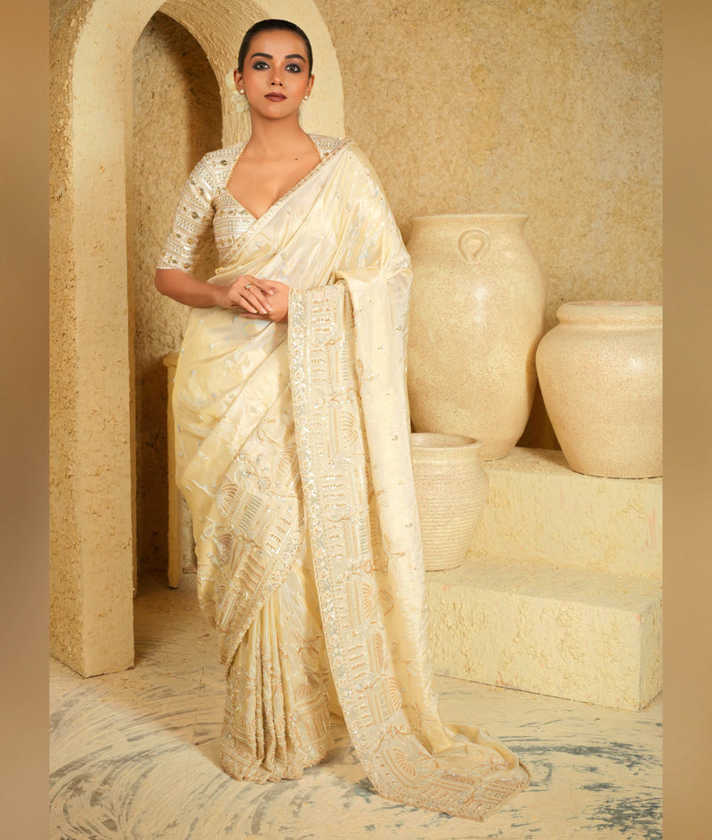 Stone and sequins work saree