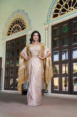 Green Viscose Embroidered Crop Top Skirt