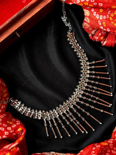 Oxidized Silver Trendy Statement Necklace