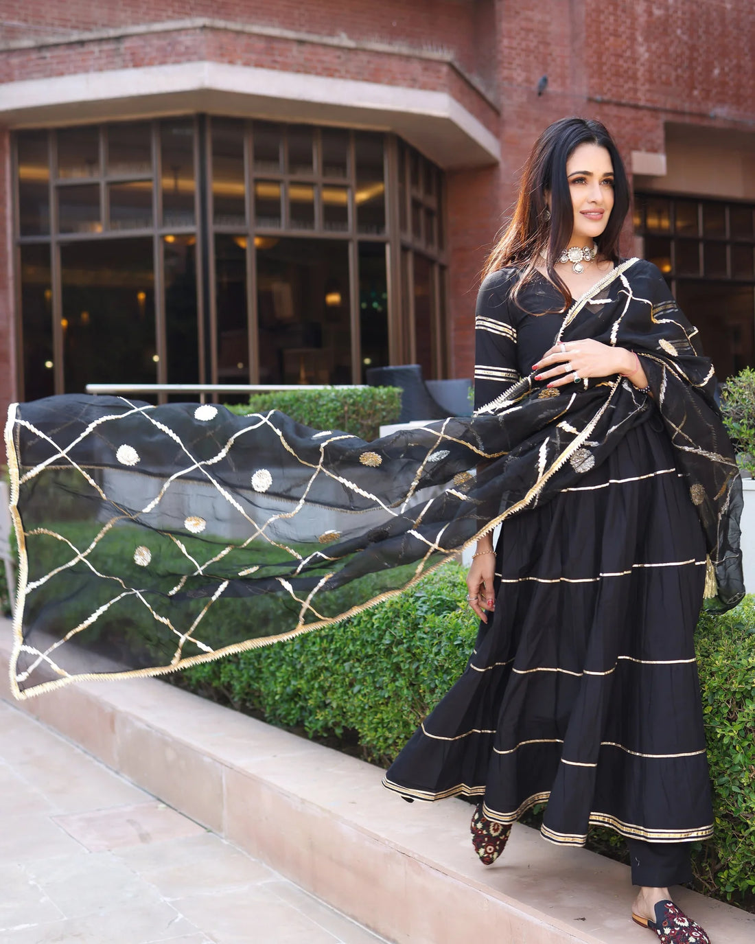 Noor Saffron Festive Anarkali Suit Set