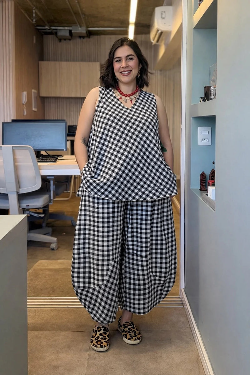 Anayra Pink Gingham Picnic Co-Ord Set