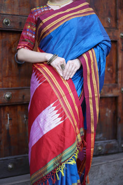 Neel Riwaayat Ilkal Pure Resham Saree