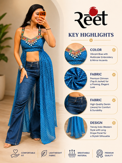 Bandhani Embroidered Peplum Crop Top