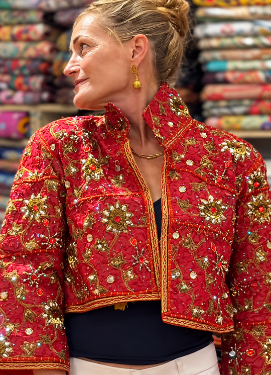 Royal Afreen Handmade Beadwork & Vintage Zardozi Patchwork Jacket