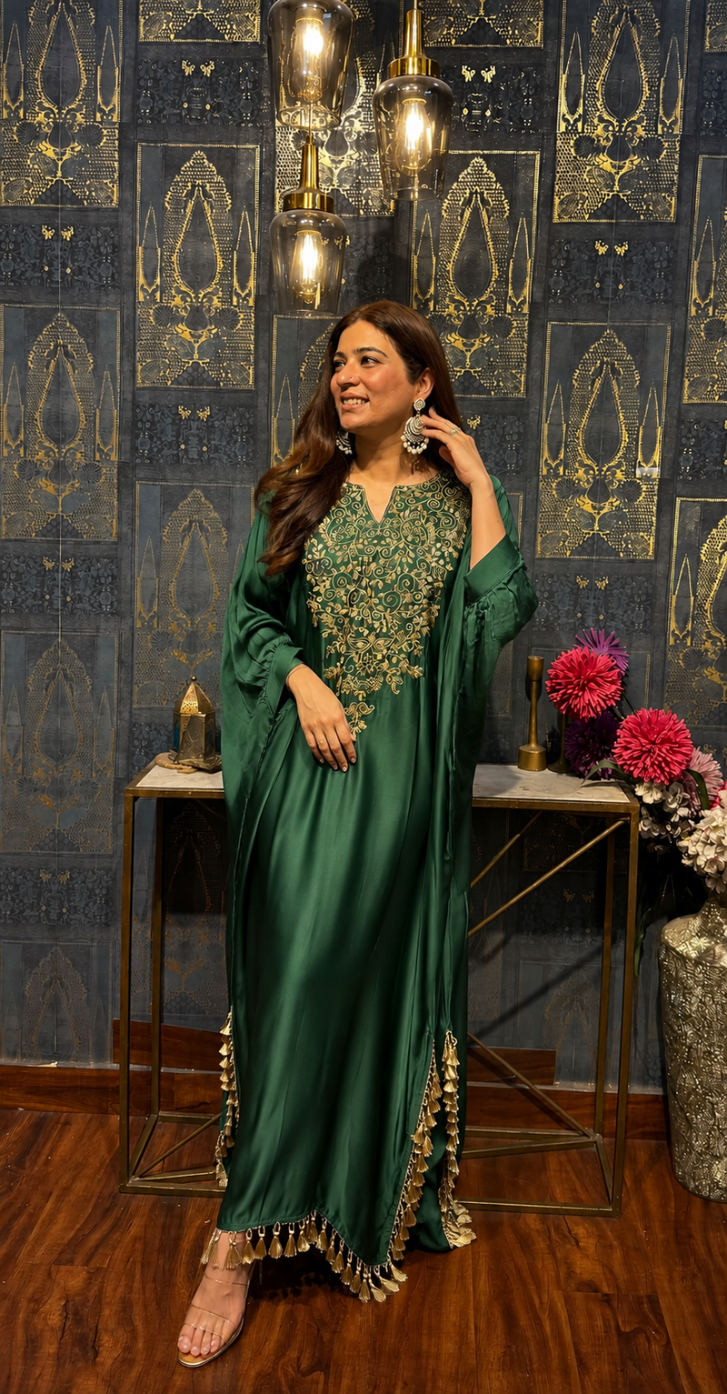 Emerald Green Choga Kaftan Dress