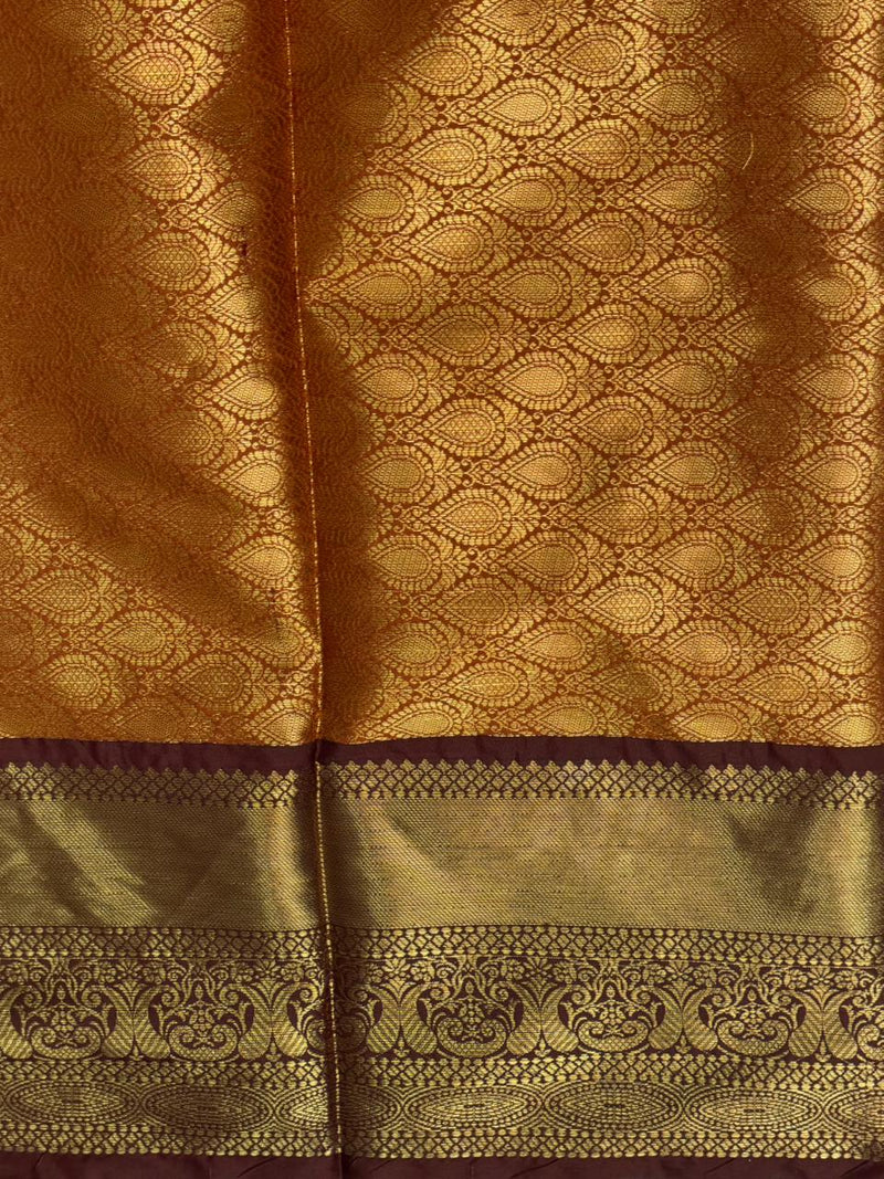 Kesariya Banarasi Silk Saree