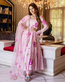 Meher Floral Handpainted Suit Set