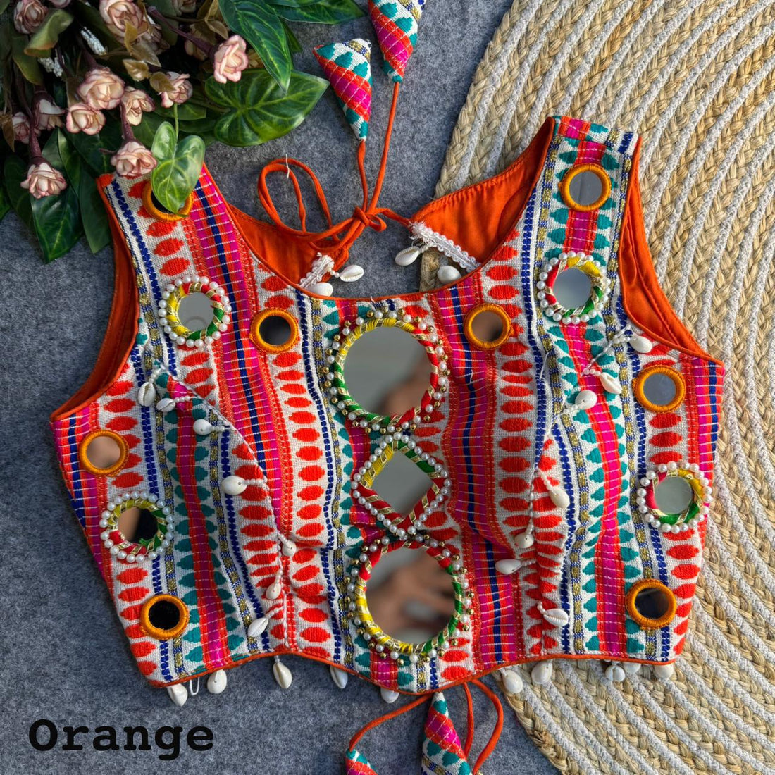 Navratri Rangmahal Mirror Work Blouse