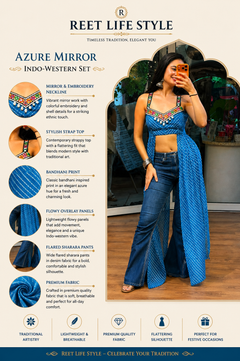 Neel Rang Mirror Trim Indo-Western Top