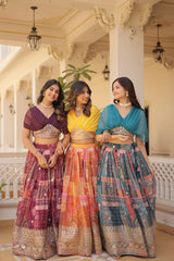 Russian Silk Foil Embroidered Lehenga Choli